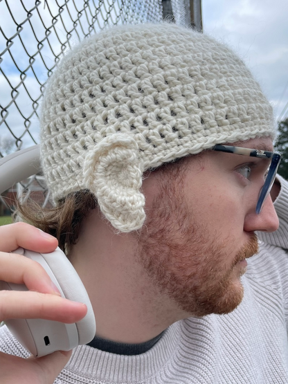 Crochet Realistic Ear Beanie