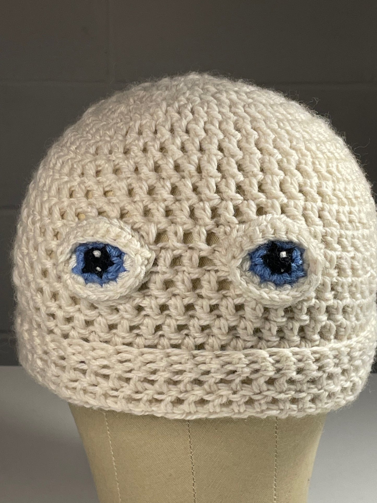 Crochet Surrealist Eye Hat